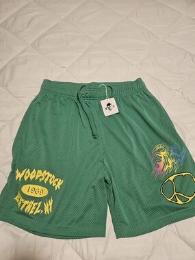 Warren Lotas Green Woodstock Graphic Men’s Athletic Mesh Shorts